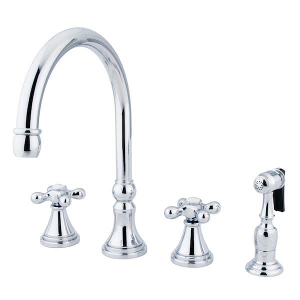 Kingston Brass Widespread Kitchen Faucet, Polished Chrome KS2791AXBS - main